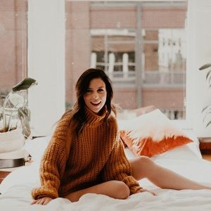 Chunky Mustard Yellow Cropped Sweater